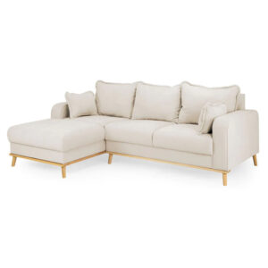 Buxton Fabric Left Hand Corner Sofa In Beige