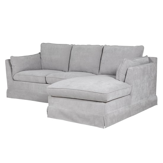 Aarna Right Handed Fabric Corner Sofa In Greige