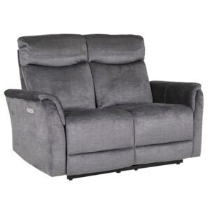 Maritime Electric Recliner Fabric 2 Seater Sofa In Graphite