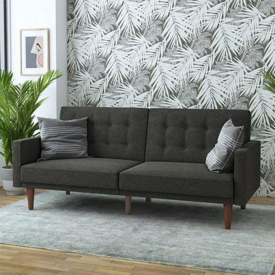 Weiser Fabric Sofa Bed With Oak Legs In Grey