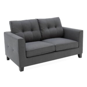 Aberdeen Fabric 2 Seater Sofa In Charcoal