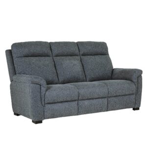 Baraboo Fabric 3 Seater Sofa With Black Legs In Azul