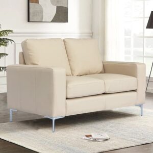 Baltic Faux Leather 2 Seater Sofa In Ivory