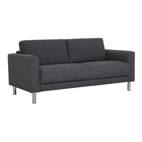 Clesto Fabric 2 Seater Sofa With Grey Legs In Anthracite