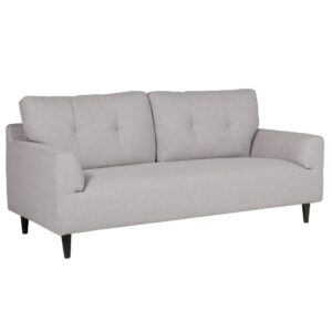 Harringay Fabric 3 Seater Sofa With Black Legs In Light Grey