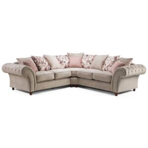 Rima Fabric Large Corner Sofa In Beige