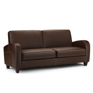 Varali 3 Seater Sofa in Chestnut Faux Leather