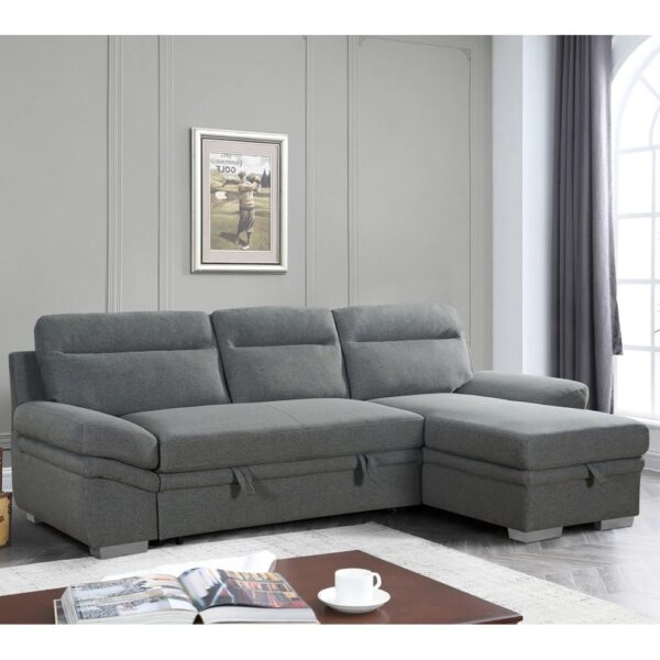 Astoria Fabric Corner Sofa Bed In Grey