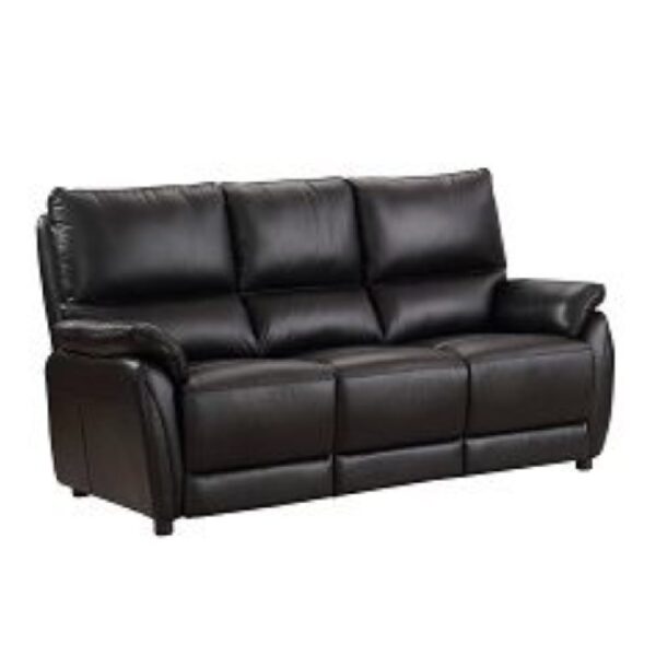 Essex Faux Leather 3 Seater Sofa In Black