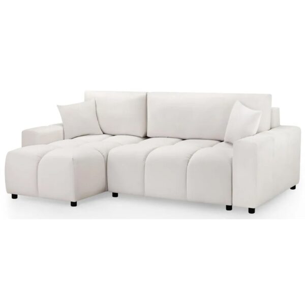 Lufkin Fabric Left Hand Corner Sofa Bed In Beige