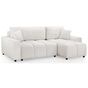 Lufkin Fabric Right Hand Corner Sofa Bed In Beige