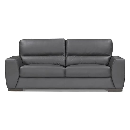 Natick Leather 3 Seater Sofa In Anthracite