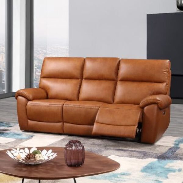 Radford Leather 3 Seater Sofa In Tan