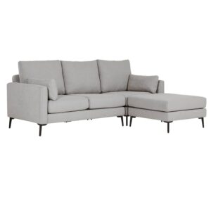 Renton Poly Fabric Corner Sofa In Greige