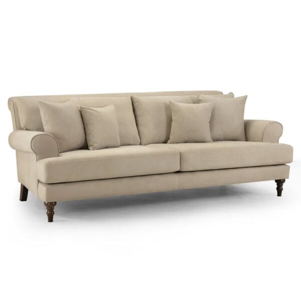 Sumter Fabric 4 Seater Sofa In Beige