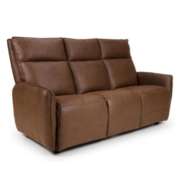 Tooele Leather 3 Seater Sofa In Brown